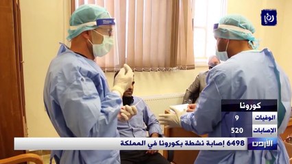 6489 إصابة نشطة بكورونا في الأردن