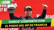 Sergio Pérez contento con el tercer lugar en el GP de Francia
