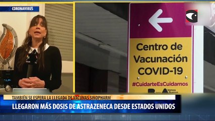 Llegaron más dosis de AstraZeneca desde Estados Unidos