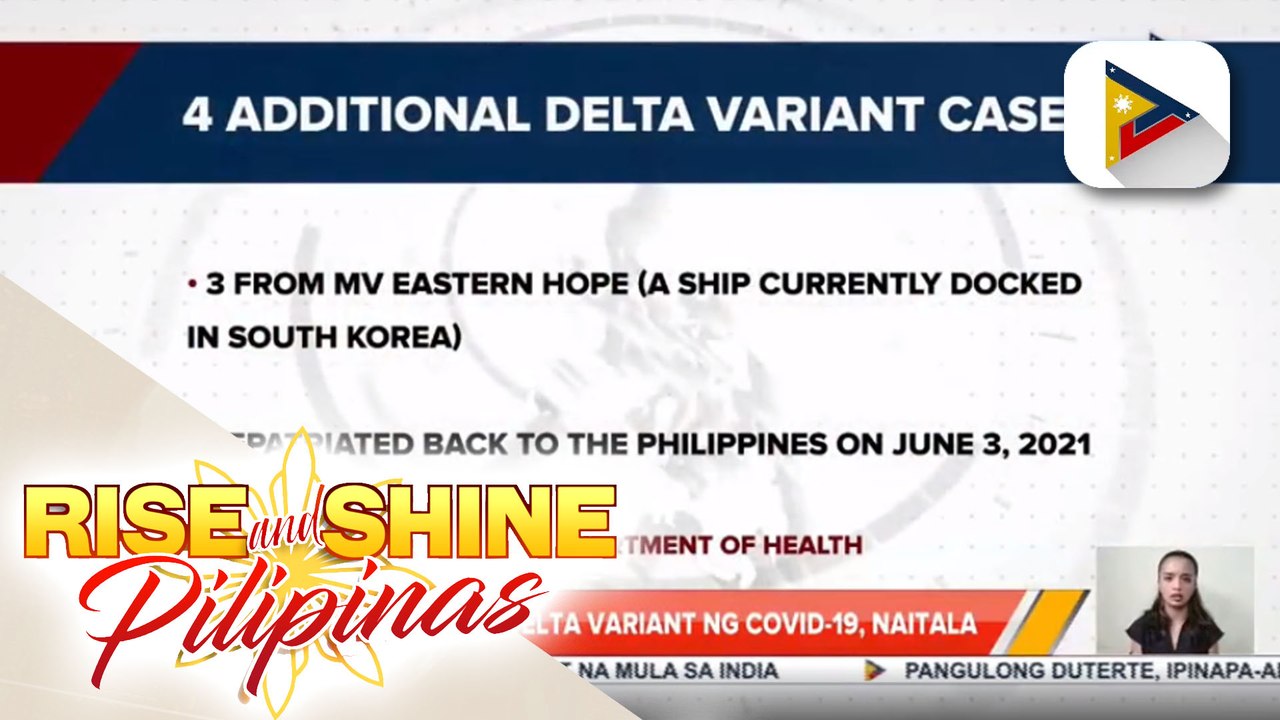 Apat na kaso ng Delta variant ng COVID-19, naitala
