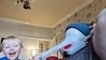 Father Wears Shark Mask On Face And Plays With Son As He Laughs Hilariously