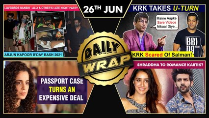 KRK Deletes Salman Videos,Ranbir Alia Attend Arjun's Bday Bash,Shraddha In Kartik's Film|Top 10 News