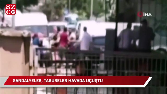 Maltepe'de pes dedirten olay: Sandalyeler tabureler havada uçuştu