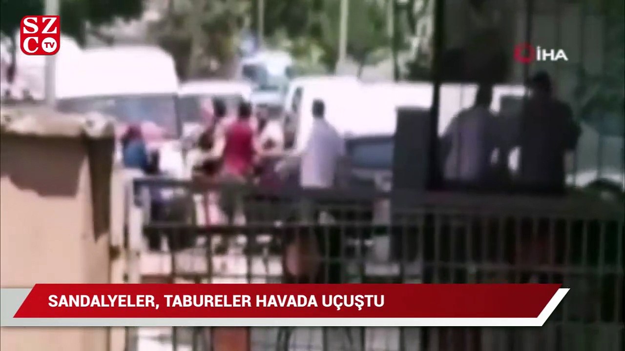 Maltepe'de pes dedirten olay: Sandalyeler tabureler havada uçuştu