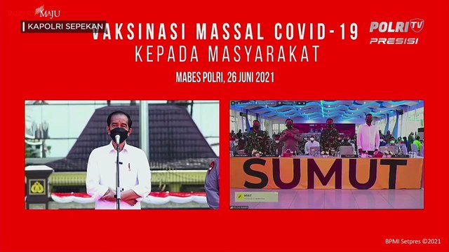 Kapolri Sepekan : Serbuan Vaksinasi Massal Nasional TNI-POLRI Serentak di 34 Polda