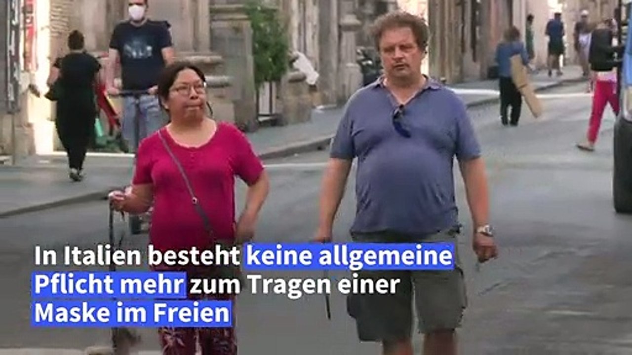 Keine Corona-Maskenpflicht im Freien mehr in Italien