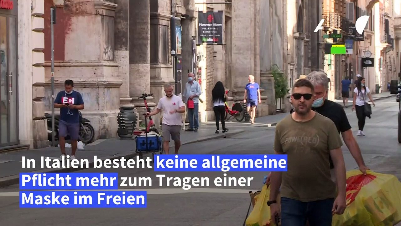 Keine Corona-Maskenpflicht im Freien mehr in Italien