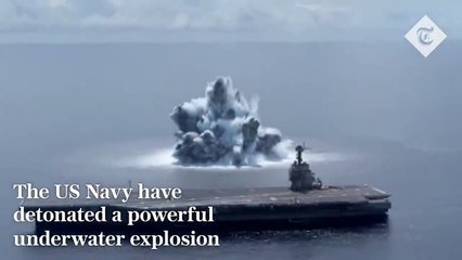 Download Video: US Navy detonate a massive explosion in the Atlantic Ocean to test their warships