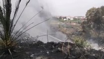 Catania - Incendio di sterpaglie in via Curia (22.06.21)