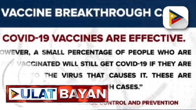 Vaccine breakthrough, maaaring maranasan ng mga taong kumpleto na ang bakuna vs. COVID-19; DOH, tiniyak na maliit ang tiyansang makaranas ng malalang sintomas ang mga taong kumpleto na ang bakuna vs. COVID-19; Vaccine breakthrough cases, kayang iwasan kun