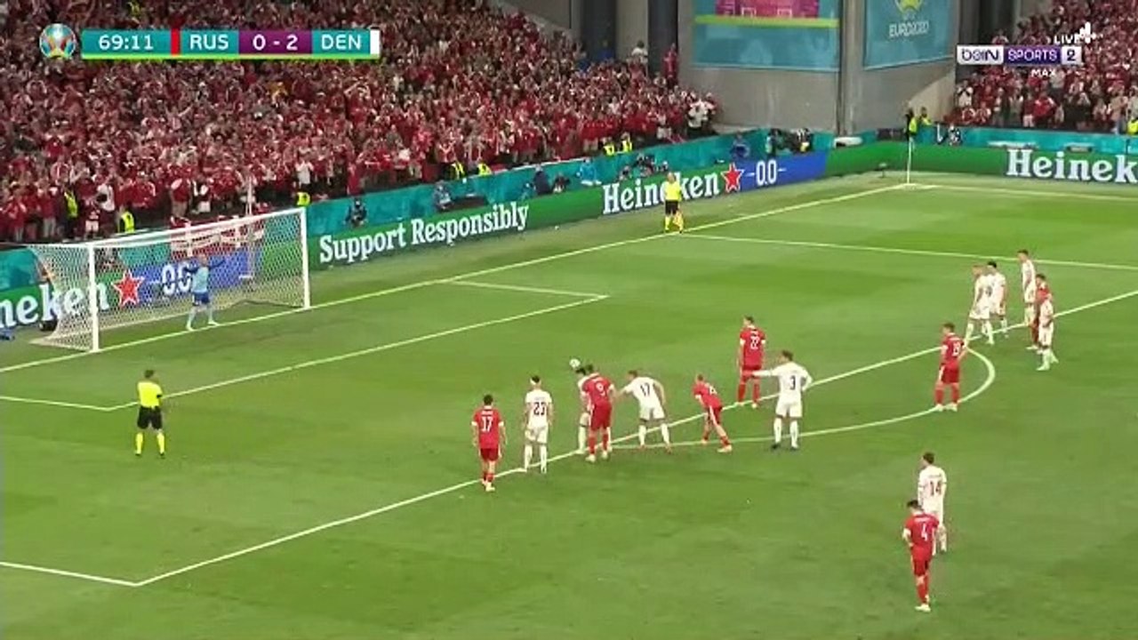 هداف مباراة(4️⃣الدنمارك ضد روسيا1️⃣)