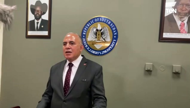 مؤتمر صحفي بعد لقاء وزير الموارد المائية والرى بدولة جنوب السودان