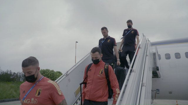 Les Diables de retour en Belgique après leur victoire contre la Finlande (images RBFA)
