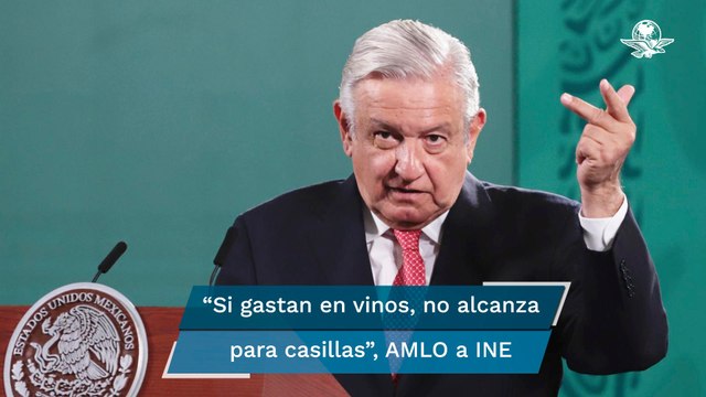 AMLO: INE gasta presupuesto en altos sueldos y vinos en vez de promover consulta popular