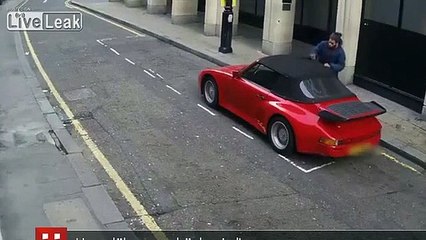 Hırsız lüks araca böyle girdi