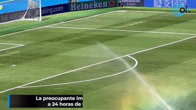 La preocupante imagen del césped de La Cartuja a 24 horas de la ‘final’ contra Eslovaquia