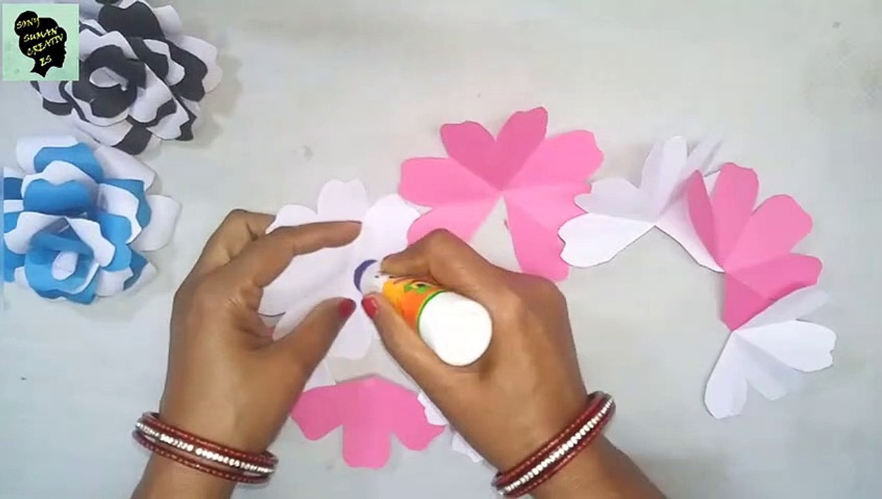 DIY CRAFT   BEAUTIFUL PAPER  FLOWER CRAFT  PAPER CRAFT  HAND MADE ROSE PAPER_480p