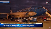 Llegaron 768 mil vacunas de sinopharm al país