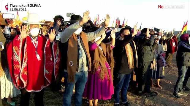 Celebración del Año Nuevo Andino con asistencia del presidente de Bolivia, Luis Arce