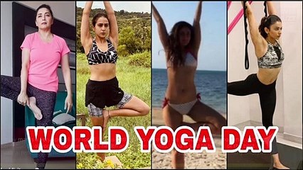 Yoga Day Special Kareena , Sara, Madhuri Dixit & Rakul Preet flaunt their flexibility,