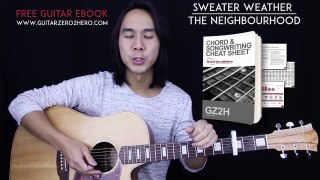 Sweater Weather Guitar Tutorial - The Neighbourhood Guitar Lesson Chords + Guitar Cover