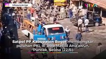 Lapak PKL di Puncak Bogor Dibongkar Satpol PP