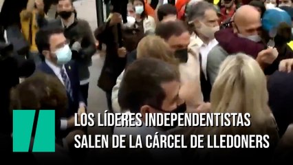 Los líderes independentistas salen de la cárcel de Lledoners