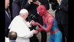 Pope Francis meets Spider-Man, receives his own superhero mask