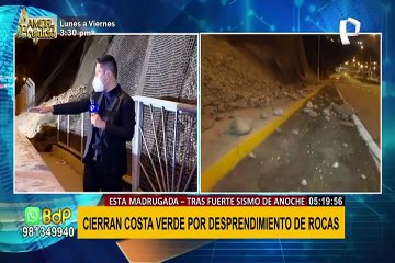 Tải video: Sismo de 6.0: Emape realizó labores para liberar tramos de la Costa Verde por desprendimiento de rocas