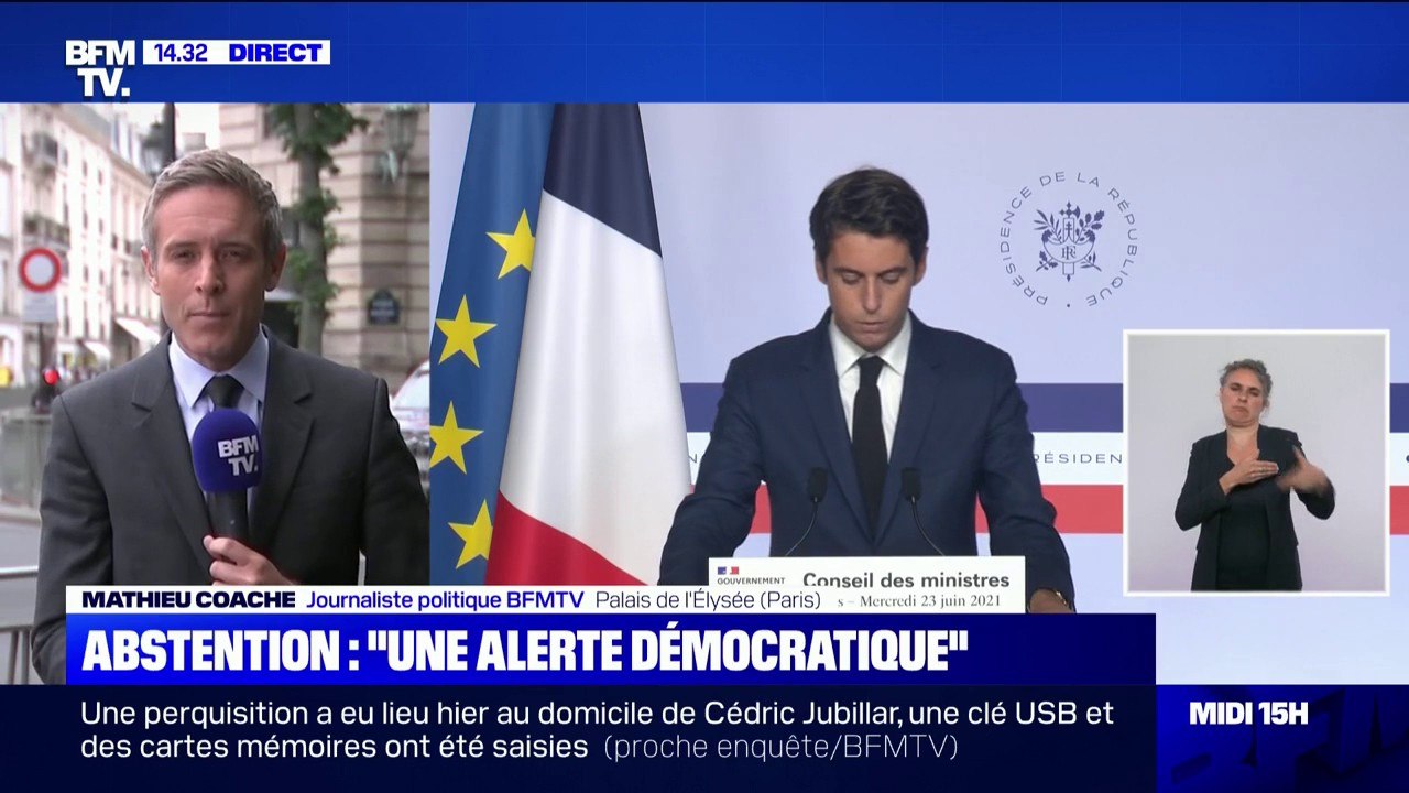 Régionales: pour Emmanuel Macron, la forte abstention enregistrée au premier tour "constitue une alerte démocratique"