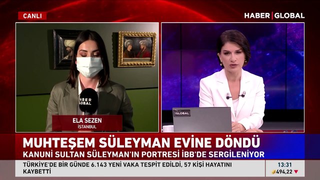 Kanuni Sultan Süleyman portresi, Fatih Sultan Mehmet'in portresinin yanında yerini aldı