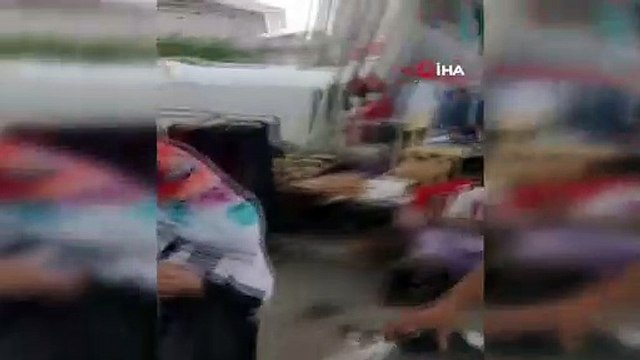 Aniden bastıran yağış hayatı olumsuz etkiledi... Yağış öncesi oluşan fırtına zor anlar yaşattı