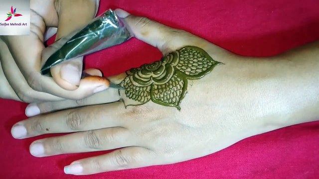 Simple easy back hand mehndi - jewerly mehndi design - quick easy simple back hand henna mehndi design - Habiba Mehndi Art