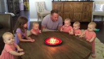 ¡Estos bebés lloran cuando su padre sopla las velas!