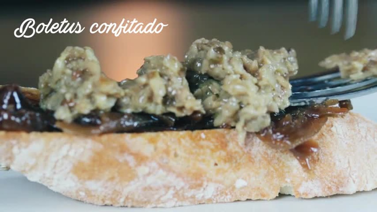 ¡Una tapa navideña perfecta! Pincho de boletus y queso de cabra