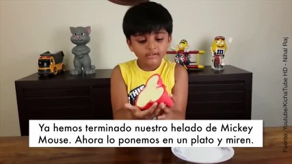 ¡Este pequeñajo nos explica cómo hacer helado de mango!