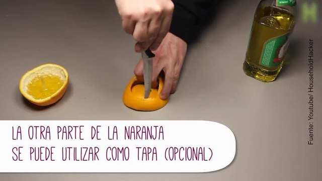 DIY: lámpara de aceite con una naranja