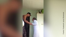 Vídeo de una pareja de baile diferente: una abuela y su nieto