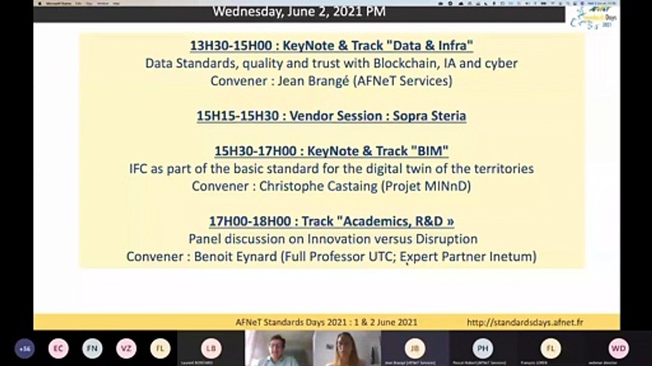 Part12  "AFNeT Standards Days "du 02/06/21 - KeyNote & Track «BIM» - C.Castaing part.1