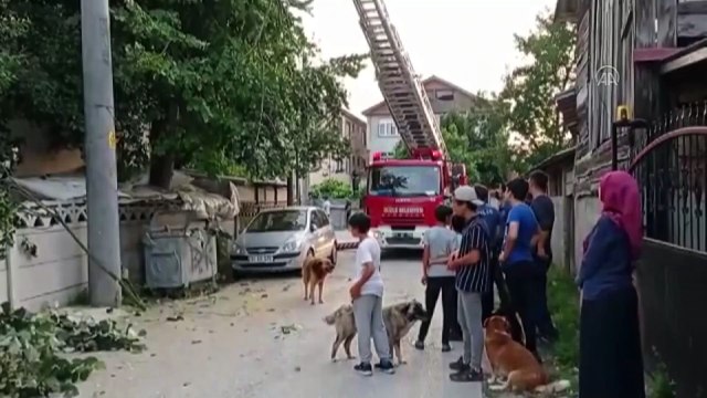 DÜZCE - Budamak için çıktığı ağaçta mahsur kalan kişiyi itfaiye indirdi