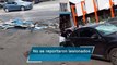 Cae plafón de puente peatonal del Metro Villa de Cortés y daña dos autos