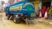 Water Tanker Truck Pouring Water On The Ballast For Making New Road - Road Making Video | Road Plan
