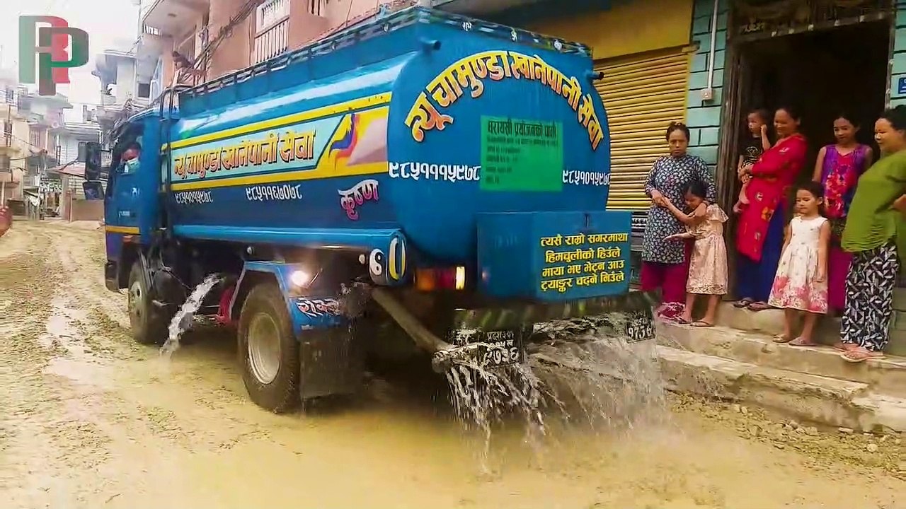 Water Tanker Truck Pouring Water On The Ballast For Making New Road - Road Making Video | Road Plan