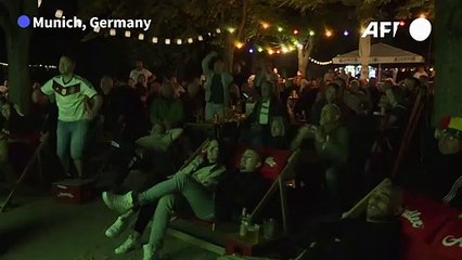 German fans react after qualifying for Euro 2020 last 16