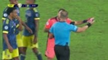 Brazil score controversial goal after ball hits referee