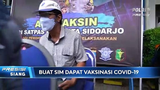 Pelaksanaan Vaksinasi bagi Pemohon SIM di Kantor Satpas Polresta Sidoarjo [PRESISI Siang (23/6/2021)]
