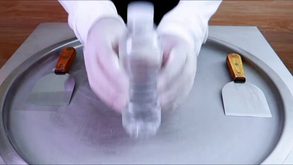 Water ice cream rolls street food - ايس كريم رول ب الماء