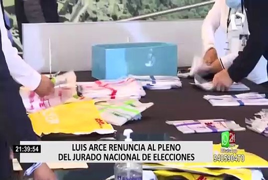 Luis Arce presentó su renuncia al Pleno del Jurado Nacional de Elecciones