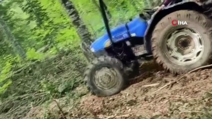 Traktör sürücüsü yürekleri ağıza getirdi