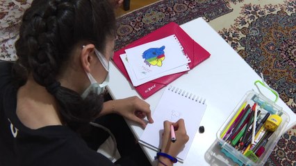 İZMİR - Yapay kalple yaşayan Zeynep, resimlerini çizdiği kalbe kavuşmayı bekliyor